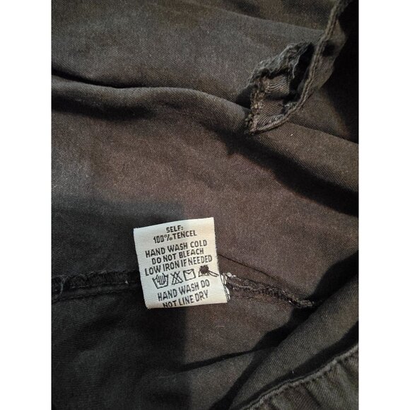 Urban Daizy Womens Tencel Shirt Dress With Frayed Hem & Button Closure - Picture 6 of 6